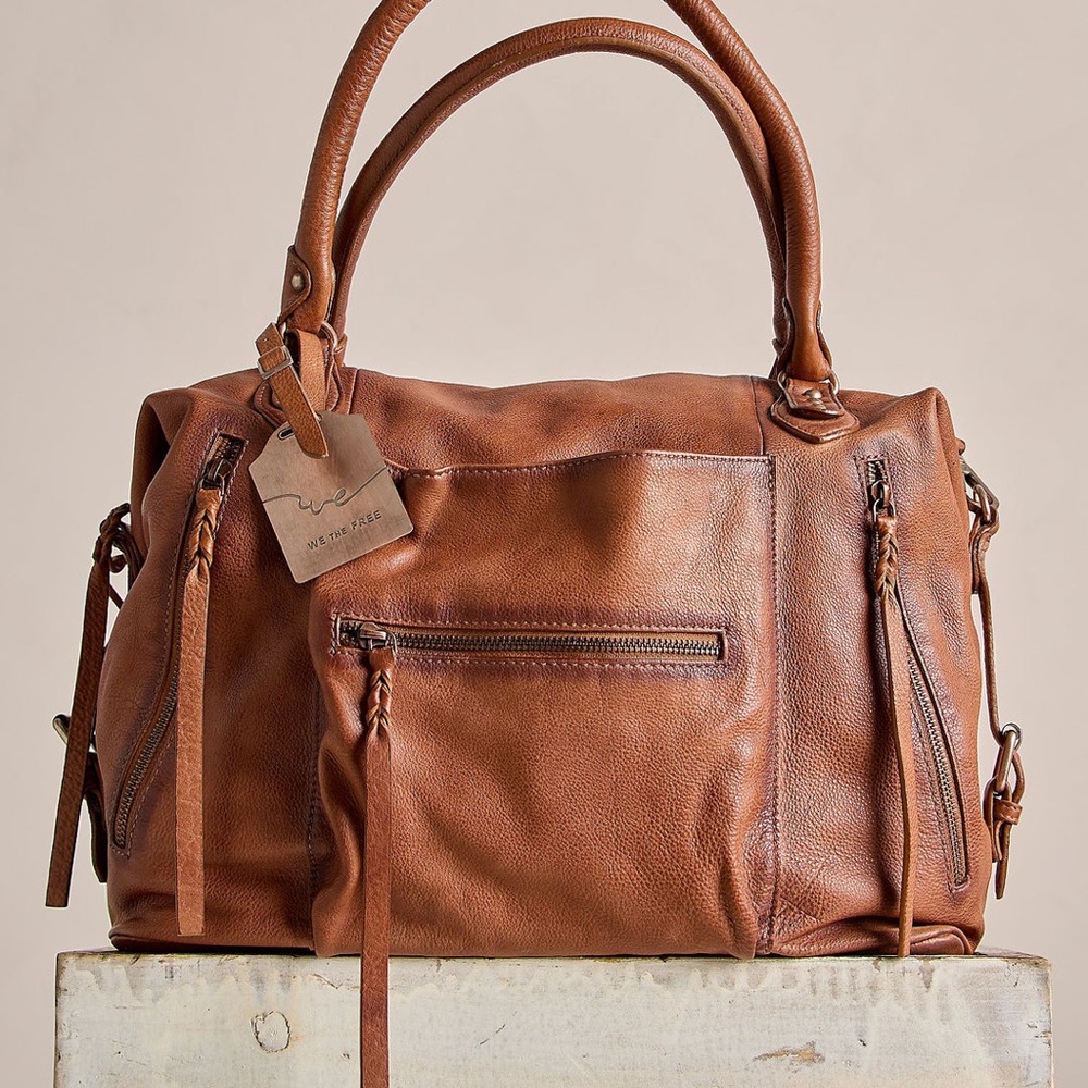 $248! FREE PEOPLE WE THE FREE EMERSON TOTE Saddle NEW - Picture 2 of 13